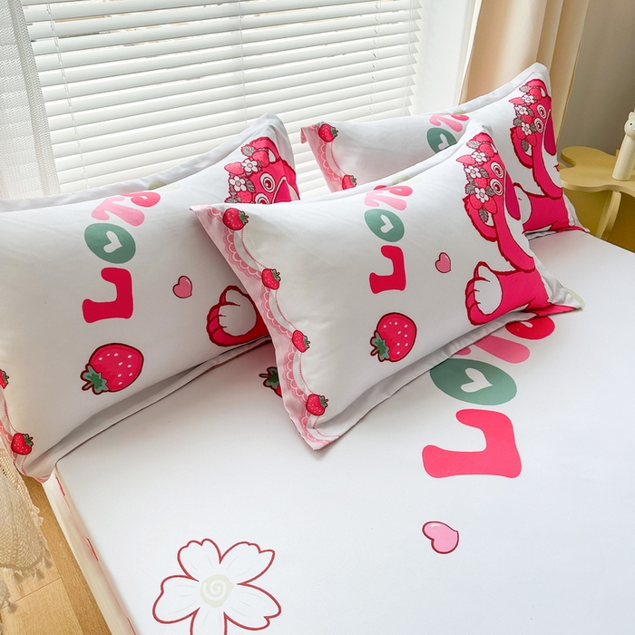 91家纺网 家纺一手货源 找家纺 一电 2026新款卡通磨毛床笠单品床笠单件-第一批 花边熊