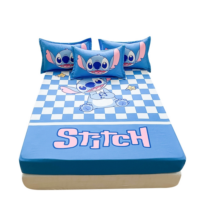 91家纺网 家纺一手货源 找家纺 一电 2026新款卡通磨毛床笠单品床笠单件-第一批 蓝格史迪仔