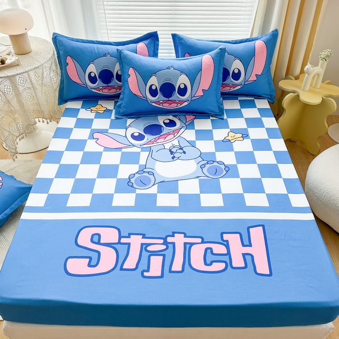 91家纺网 家纺一手货源 找家纺 一电 2026新款卡通磨毛床笠单品床笠单件-第一批 蓝格史迪仔