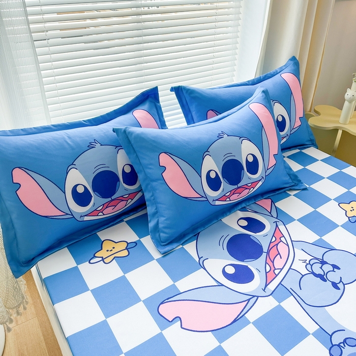 91家纺网 家纺一手货源 找家纺 一电 2026新款卡通磨毛床笠单品床笠单件-第一批 蓝格史迪仔