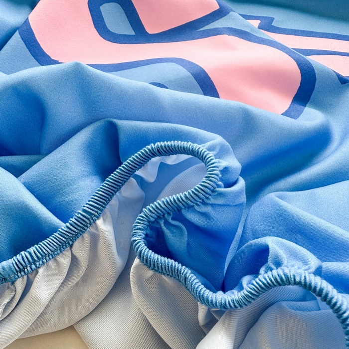 91家纺网 家纺一手货源 找家纺 一电 2026新款卡通磨毛床笠单品床笠单件-第一批 蓝格史迪仔