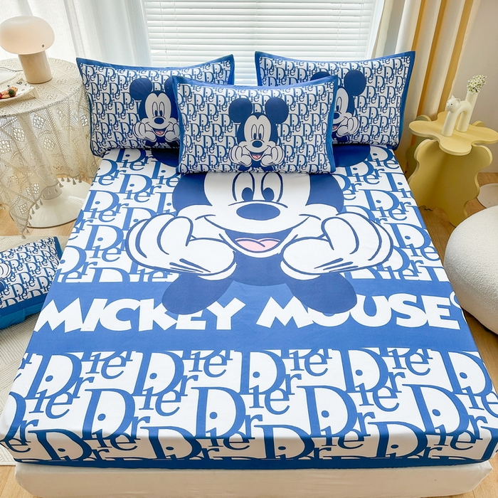 91家纺网 家纺一手货源 找家纺 一电 2026新款卡通磨毛床笠单品床笠单件-第一批 米老鼠