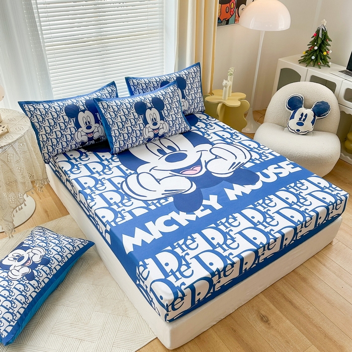 91家纺网 家纺一手货源 找家纺 一电 2026新款卡通磨毛床笠单品床笠单件-第一批 米老鼠