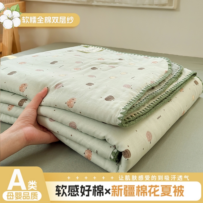 91家纺网 家纺一手货源 找家纺 （总）雯雨家纺 2026新款全棉双层纱新疆棉花夏被空调被被子被芯