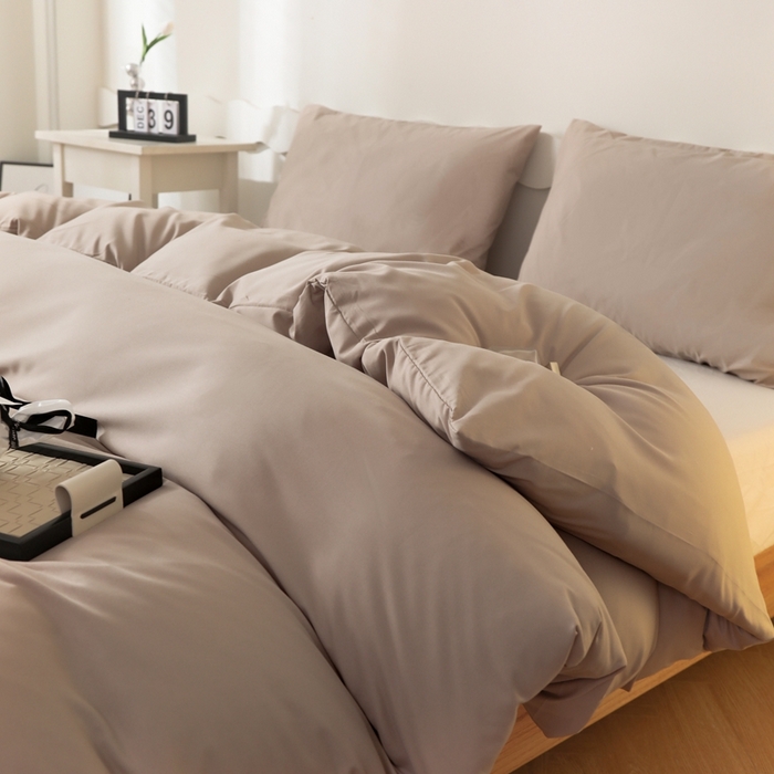 宇淳国际 2026新款纯色水洗棉单被套被套单件 卡其