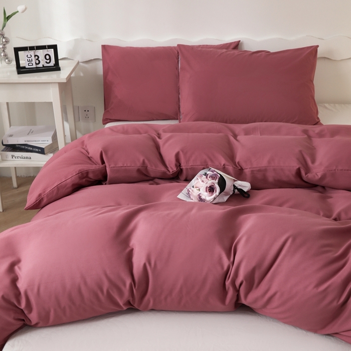 91家纺网 家纺一手货源 找家纺 宇淳国际 2026新款纯色水洗棉单被套被套单件 深豆沙