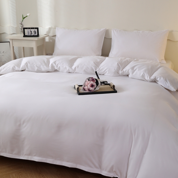 91家纺网 家纺一手货源 找家纺 宇淳国际 2026新款纯色水洗棉单被套被套单件 白色