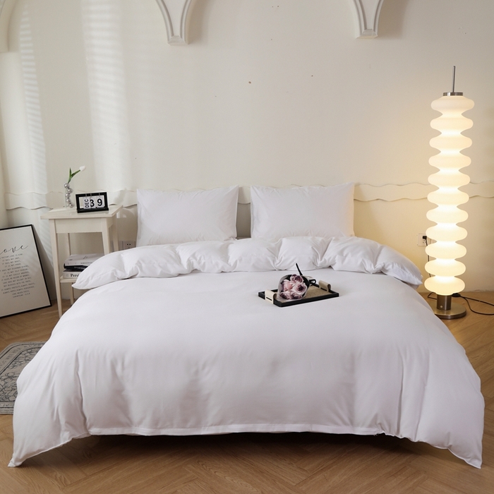 91家纺网 家纺一手货源 找家纺 宇淳国际 2026新款纯色水洗棉单被套被套单件 白色