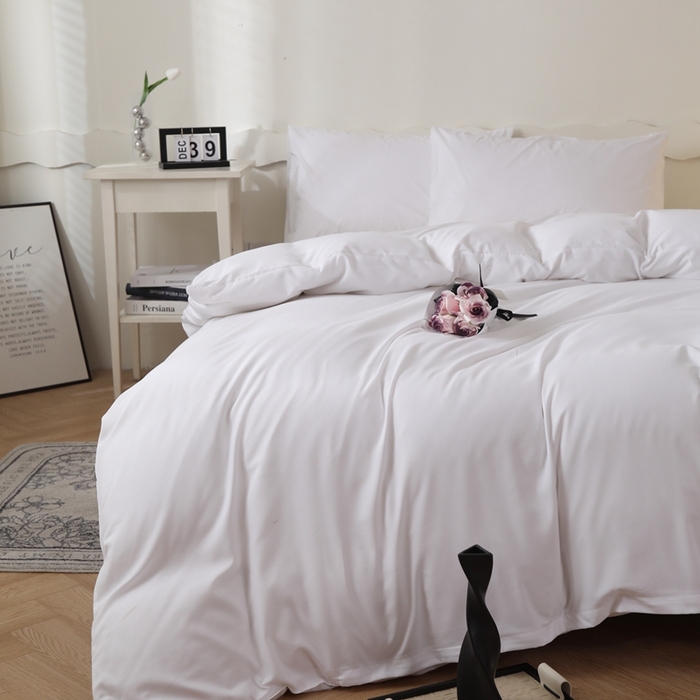 91家纺网 家纺一手货源 找家纺 宇淳国际 2026新款纯色水洗棉单被套被套单件 白色