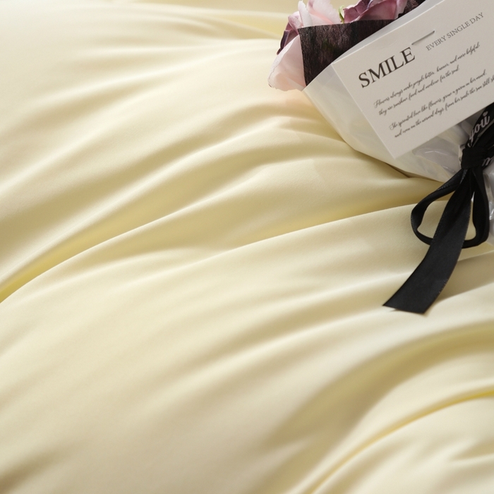 91家纺网 家纺一手货源 找家纺 宇淳国际 2026新款纯色水洗棉单被套被套单件 奶黄