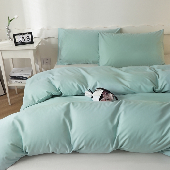 91家纺网 家纺一手货源 找家纺 宇淳国际 2026新款纯色水洗棉单被套被套单件 水绿