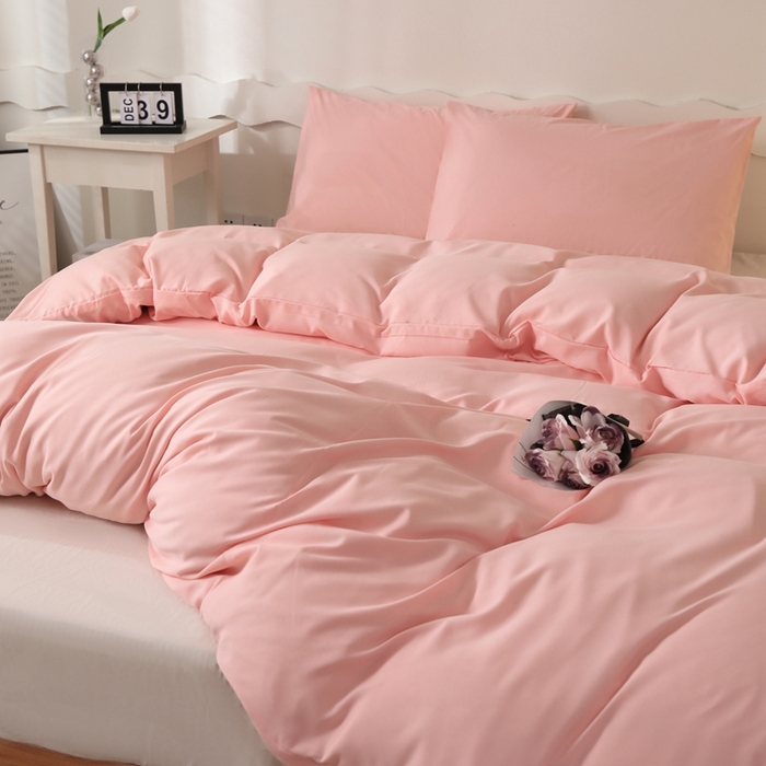 91家纺网 家纺一手货源 找家纺 宇淳国际 2026新款纯色水洗棉单被套被套单件 玉色