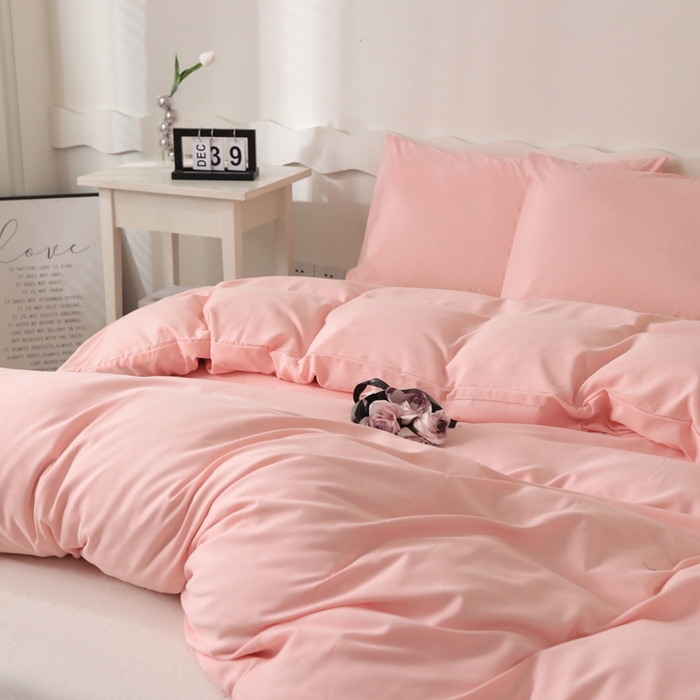 91家纺网 家纺一手货源 找家纺 宇淳国际 2026新款纯色水洗棉单被套被套单件 玉色