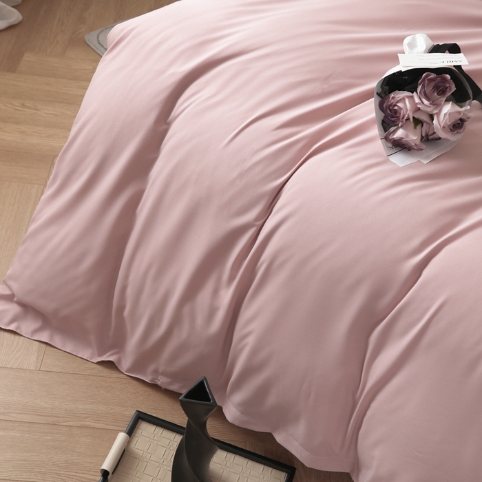 91家纺网 家纺一手货源 找家纺 宇淳国际 2026新款纯色水洗棉单被套被套单件 浅粉