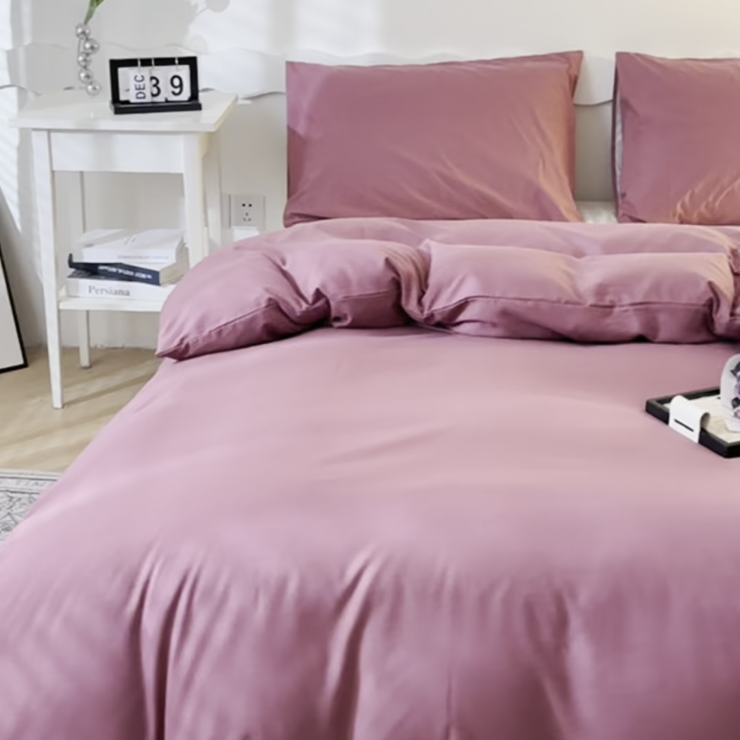 91家纺网 家纺一手货源 找家纺 宇淳国际 2026新款纯色水洗棉单被套被套单件 深豆沙
