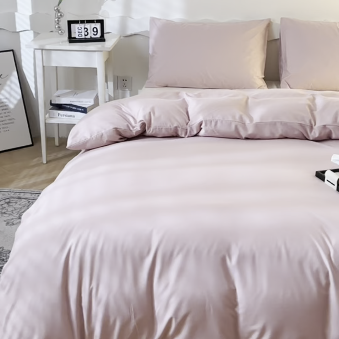 91家纺网 家纺一手货源 找家纺 宇淳国际 2026新款纯色水洗棉单被套被套单件 浅粉