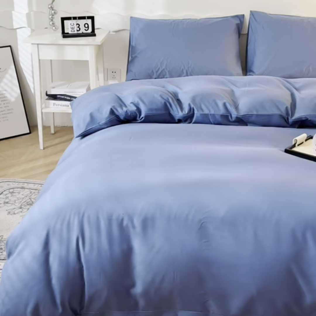 91家纺网 家纺一手货源 找家纺 宇淳国际 2026新款纯色水洗棉单被套被套单件 深蓝