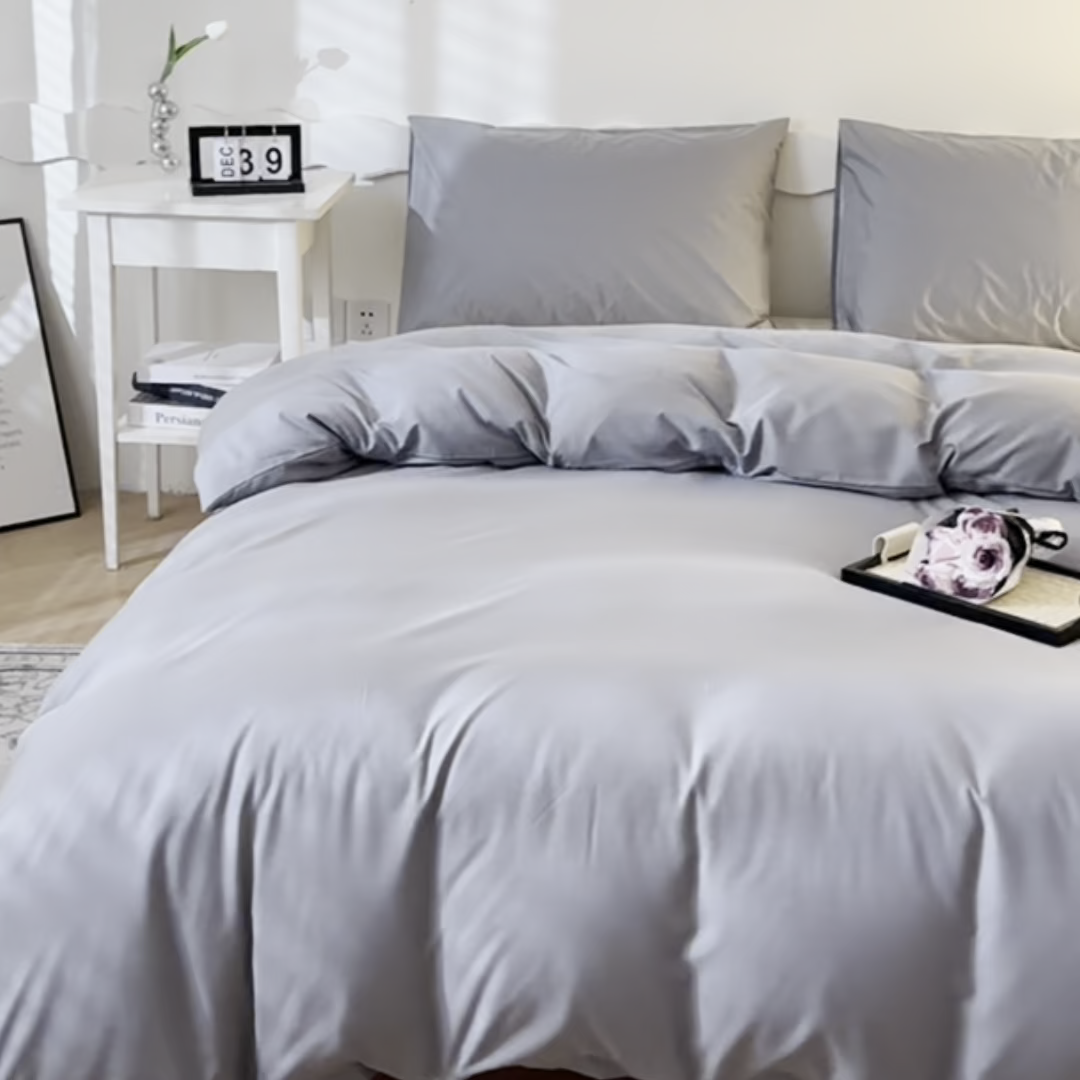 91家纺网 家纺一手货源 找家纺 宇淳国际 2026新款纯色水洗棉单被套被套单件 浅灰