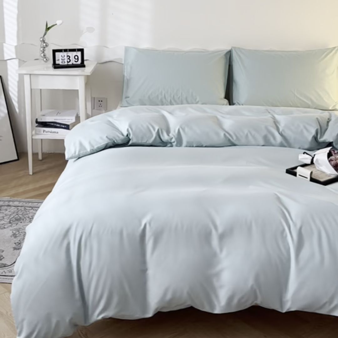 91家纺网 家纺一手货源 找家纺 宇淳国际 2026新款纯色水洗棉单被套被套单件 水绿
