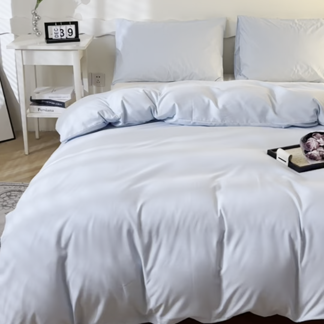 91家纺网 家纺一手货源 找家纺 宇淳国际 2026新款纯色水洗棉单被套被套单件 天蓝