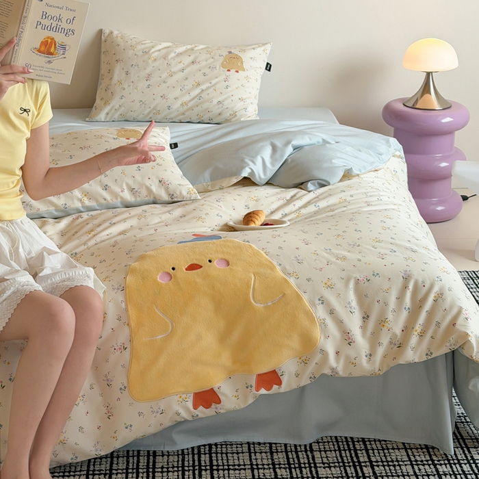 91家纺网 家纺一手货源 找家纺 （总）卡姿家纺 2026春夏全棉萌趣气质大贴布系列四件套— 第二季