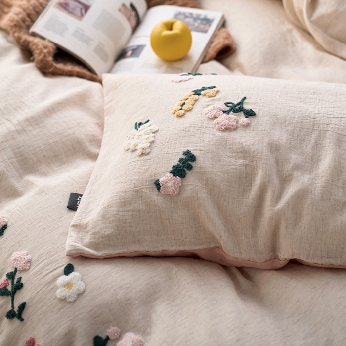 91家纺网 家纺一手货源 找家纺 （总）卡姿家纺 2026春夏天丝棉麻裸感超柔系列四件套-紫茉