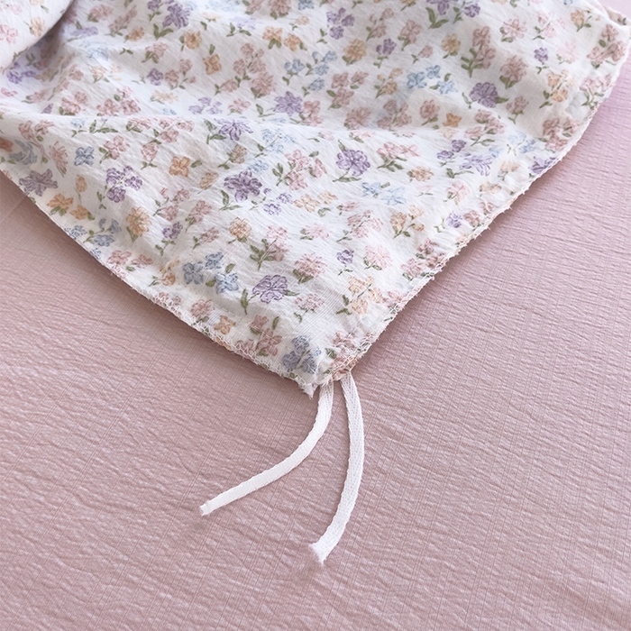 91家纺网 家纺一手货源 找家纺 绘萱家居 2026直播爆款云感皱皱纱双层纱皱皱棉花边四件套印花水洗棉 可颂