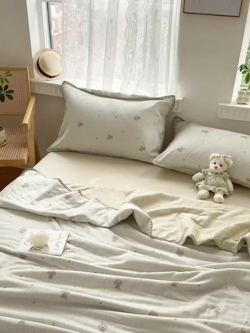 91家纺网 家纺一手货源 找家纺 雯雨家纺 2026新款全棉双层纱新疆棉花夏被空调被被子被芯 布叮狗