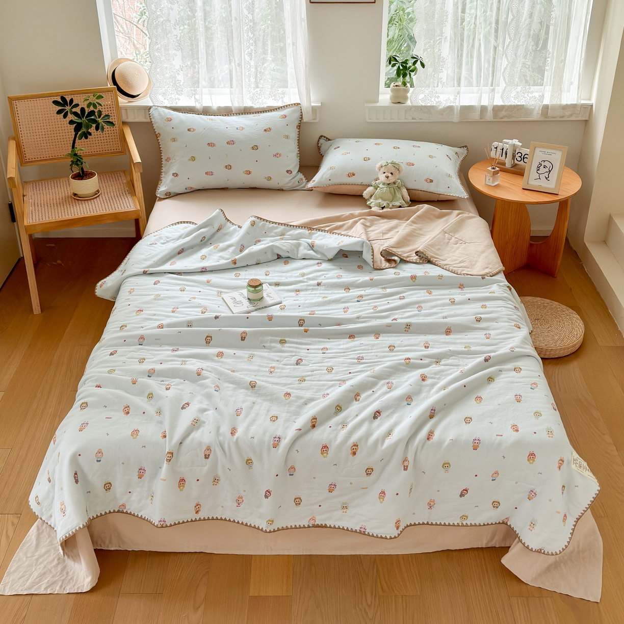 91家纺网 家纺一手货源 找家纺 雯雨家纺 2026新款全棉双层纱新疆棉花夏被空调被被子被芯 布精灵