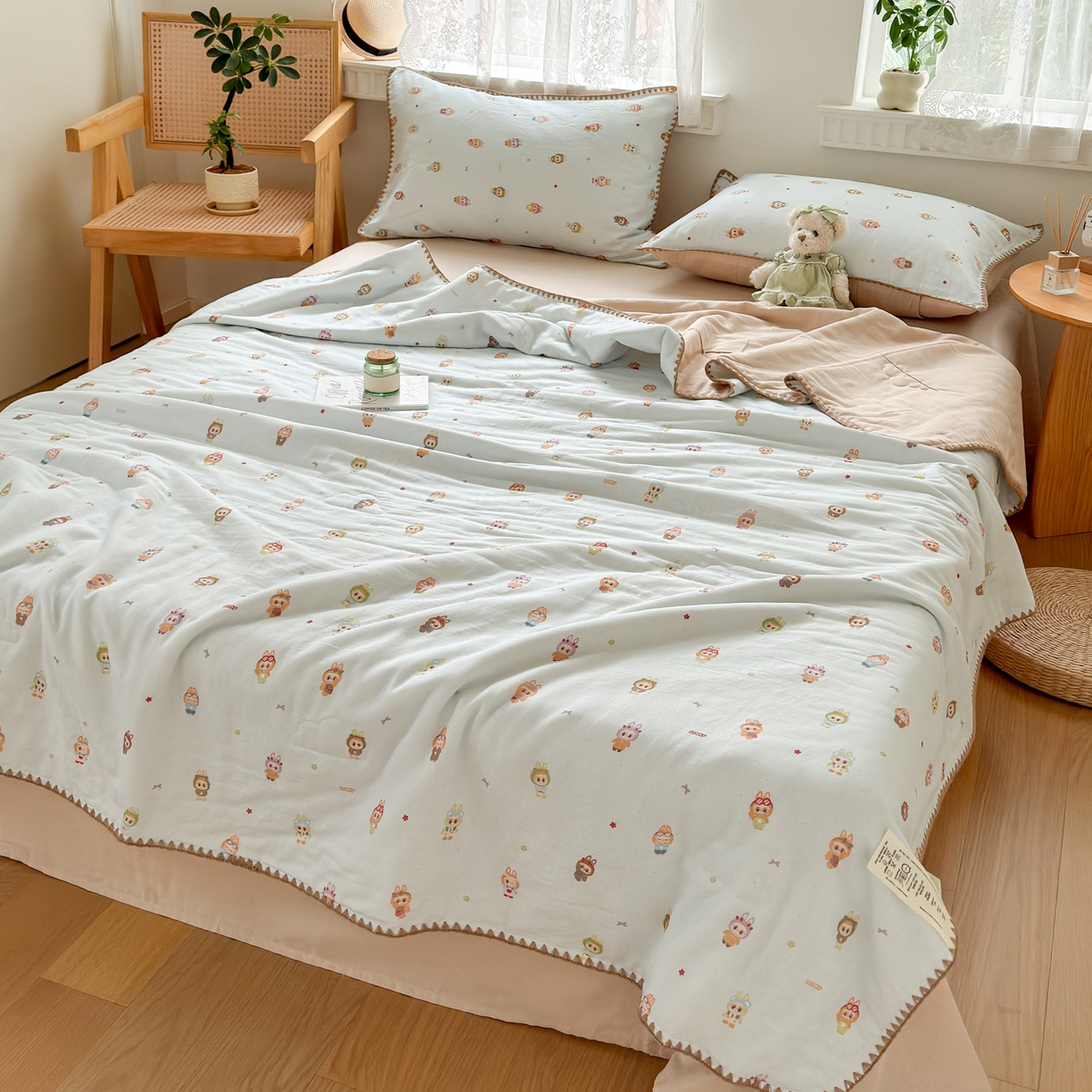 91家纺网 家纺一手货源 找家纺 雯雨家纺 2026新款全棉双层纱新疆棉花夏被空调被被子被芯 布精灵