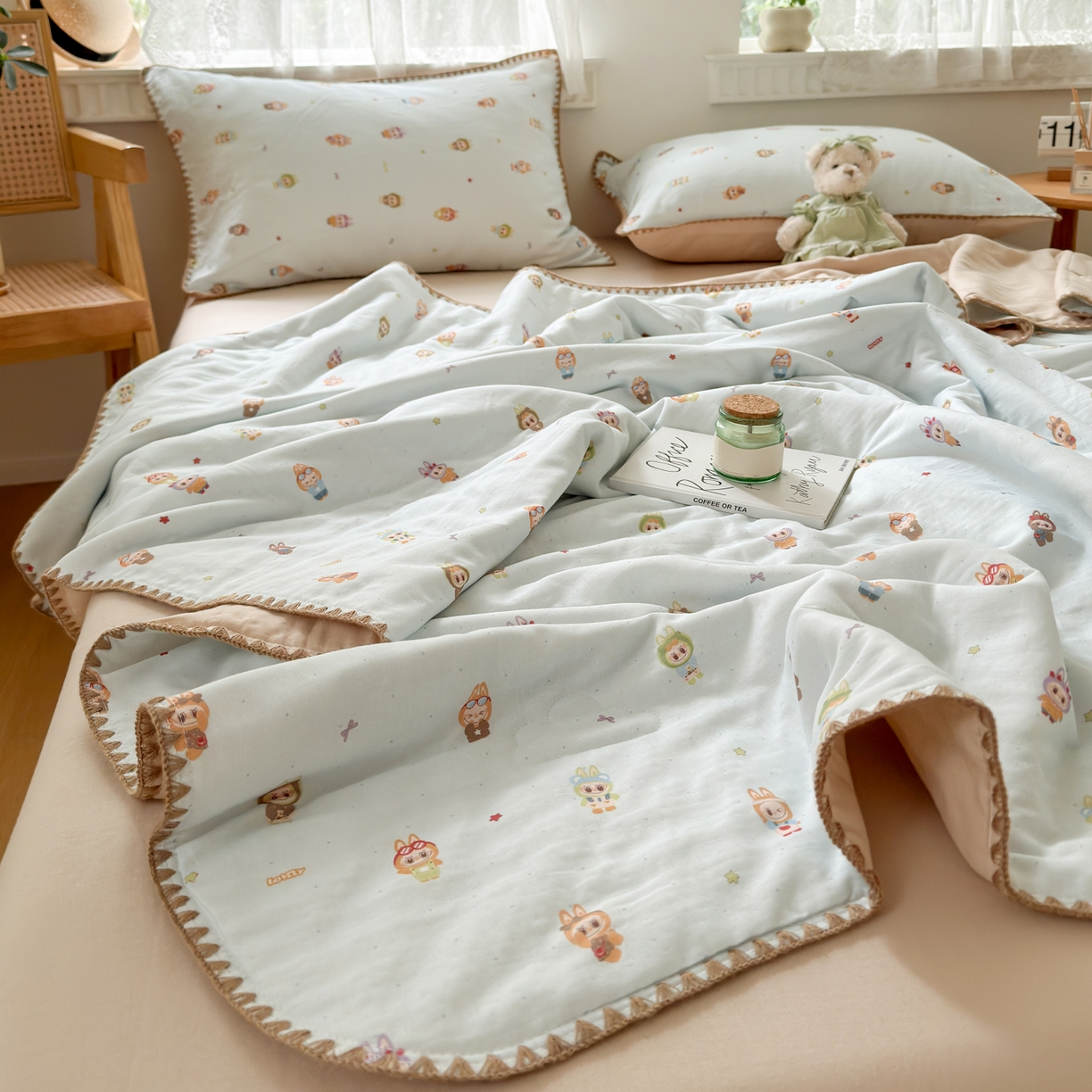 91家纺网 家纺一手货源 找家纺 雯雨家纺 2026新款全棉双层纱新疆棉花夏被空调被被子被芯 布精灵