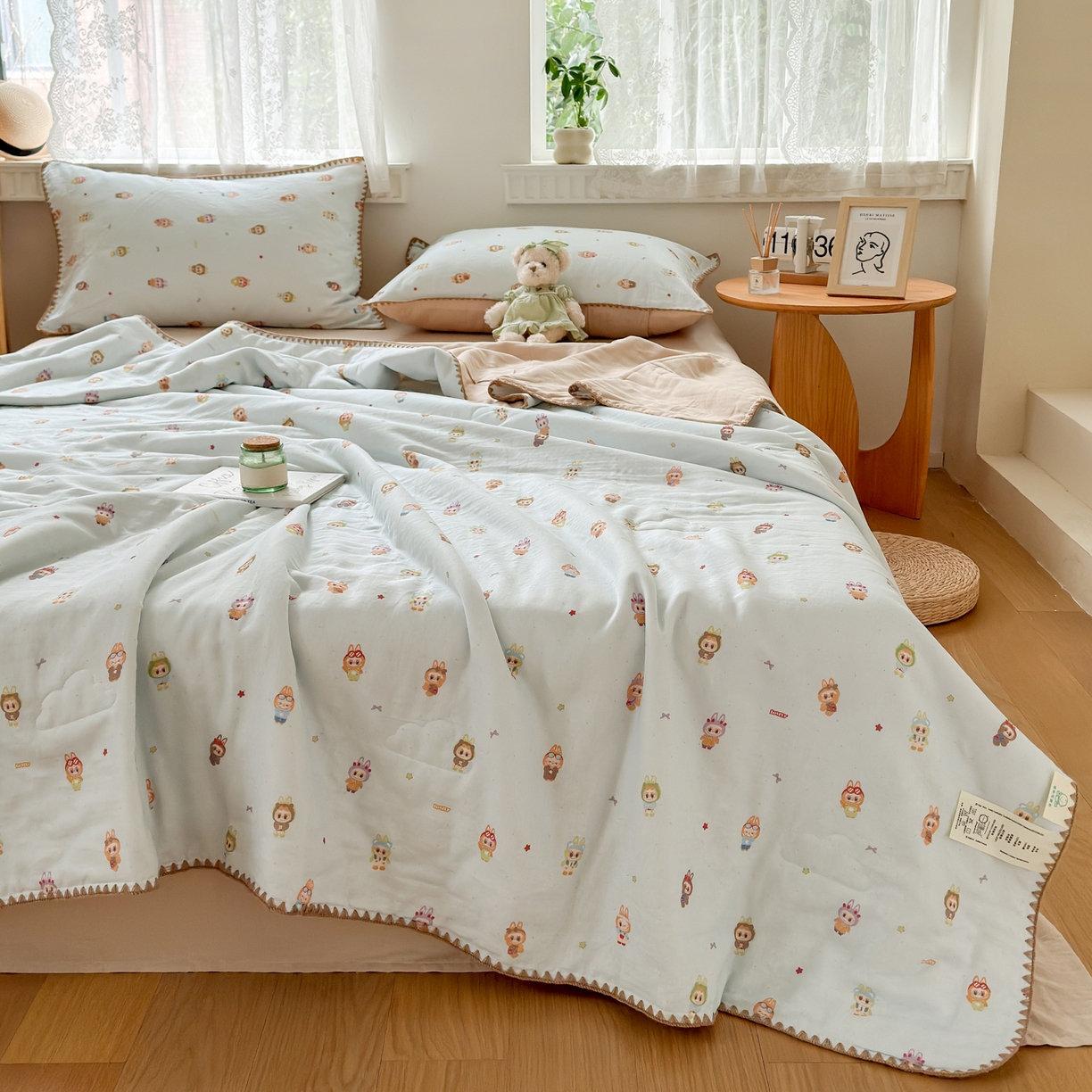 91家纺网 家纺一手货源 找家纺 雯雨家纺 2026新款全棉双层纱新疆棉花夏被空调被被子被芯 布精灵