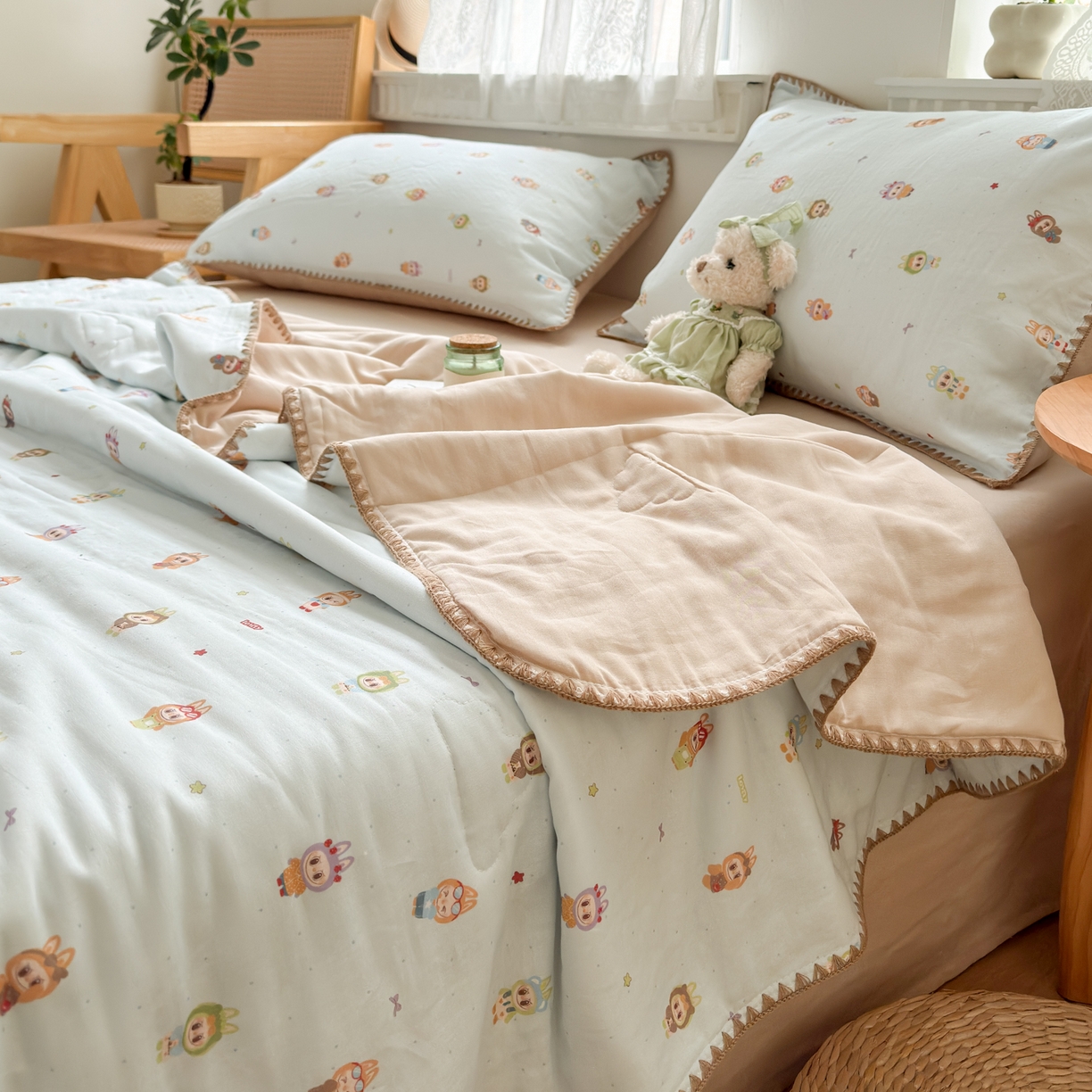 91家纺网 家纺一手货源 找家纺 雯雨家纺 2026新款全棉双层纱新疆棉花夏被空调被被子被芯 布精灵