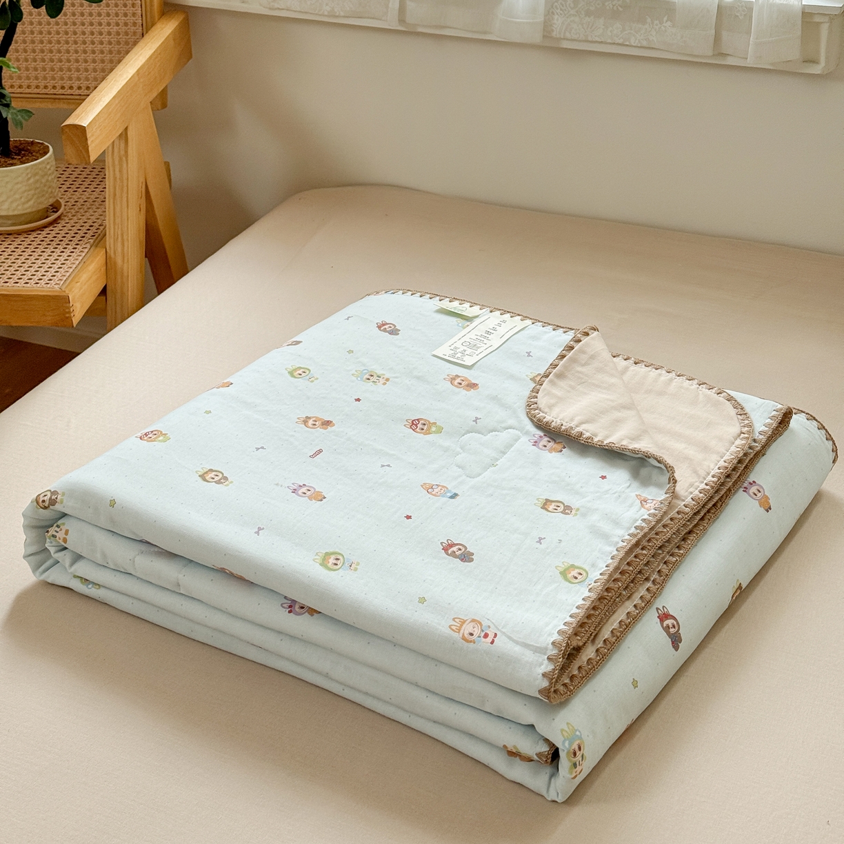 91家纺网 家纺一手货源 找家纺 雯雨家纺 2026新款全棉双层纱新疆棉花夏被空调被被子被芯 布精灵