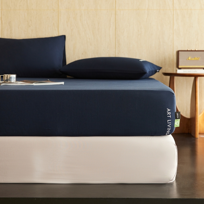 91家纺网 家纺一手货源 找家纺 （总）卡姿家纺 2026春夏全棉人字纹小提花单品-床笠三件套