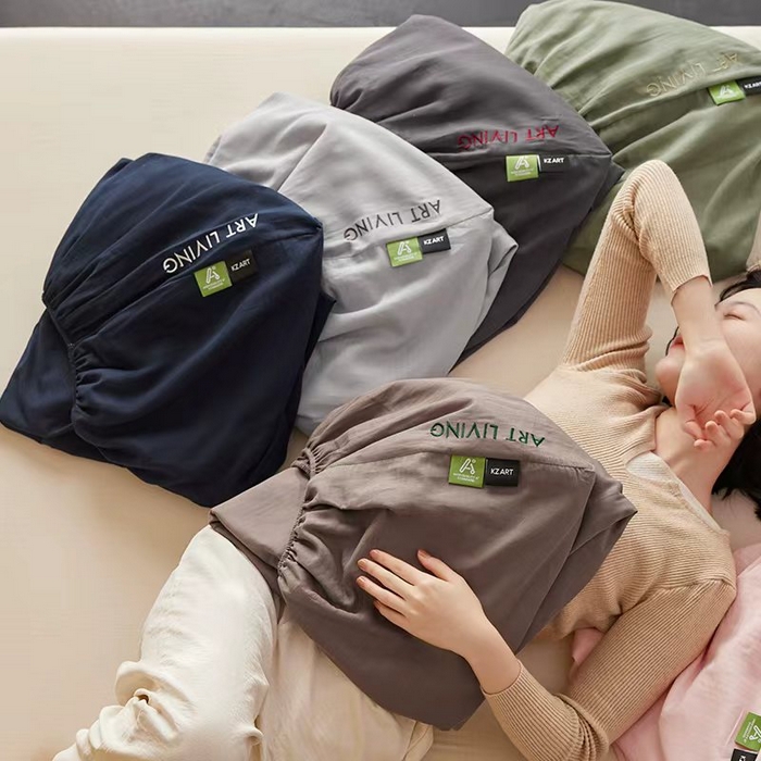 91家纺网 家纺一手货源 找家纺 （总）卡姿家纺 2026春夏全棉人字纹小提花单品-床笠三件套