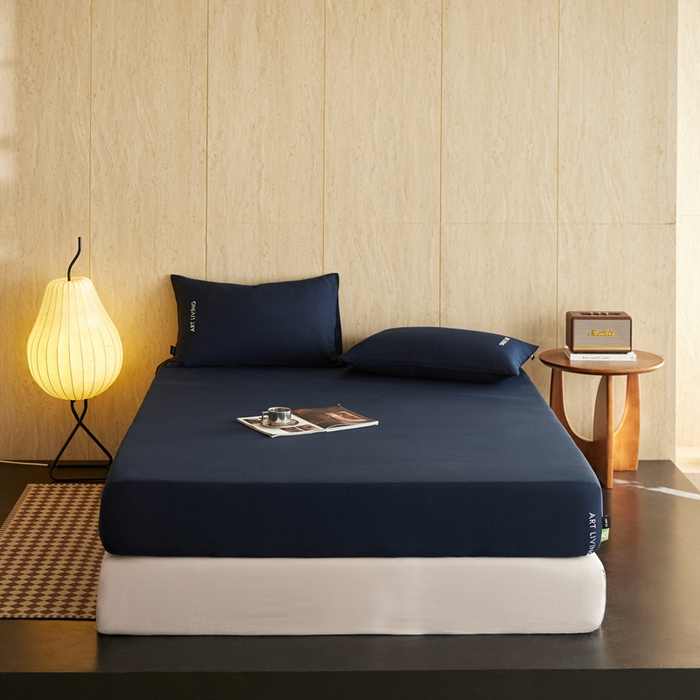 91家纺网 家纺一手货源 找家纺 （总）卡姿家纺 2026春夏全棉人字纹小提花单品-床笠三件套