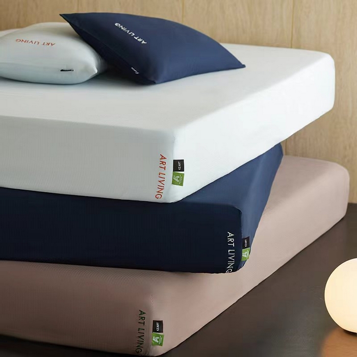 卡姿家纺 2026春夏全棉人字纹小提花单品-床笠三件套 床笠-藏青