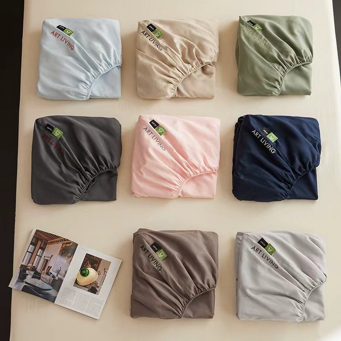 卡姿家纺 2026春夏全棉人字纹小提花单品-床笠三件套 床笠-经典灰