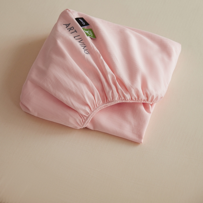 91家纺网 家纺一手货源 找家纺 卡姿家纺 2026春夏全棉人字纹小提花单品-床笠三件套 床笠-山茶粉