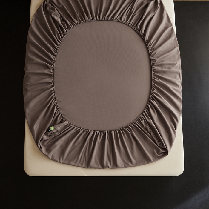 91家纺网 家纺一手货源 找家纺 卡姿家纺 2026春夏全棉人字纹小提花单品-床笠三件套 床笠-浅咖