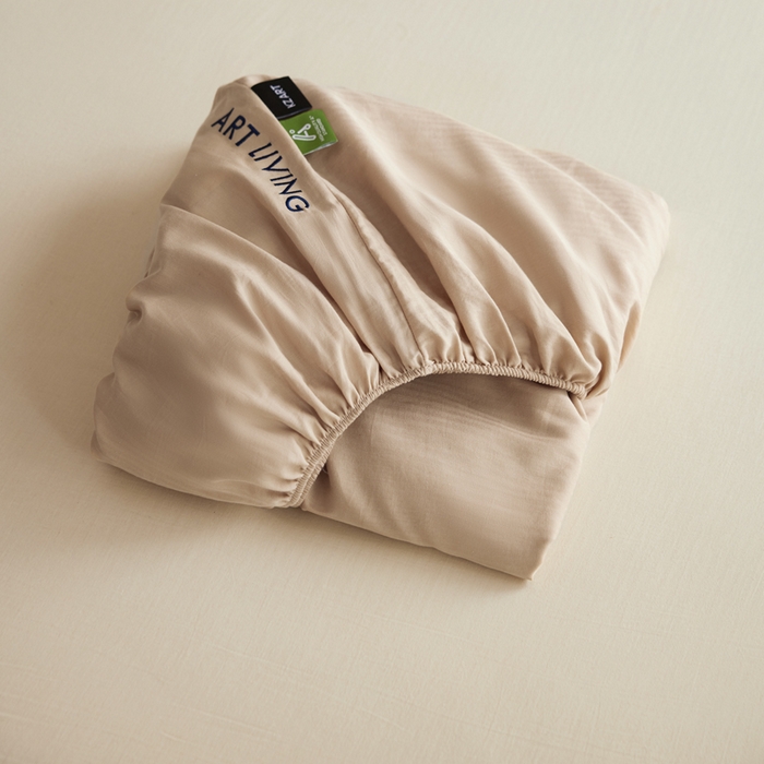 91家纺网 家纺一手货源 找家纺 卡姿家纺 2026春夏全棉人字纹小提花单品-床笠三件套 床笠-米色