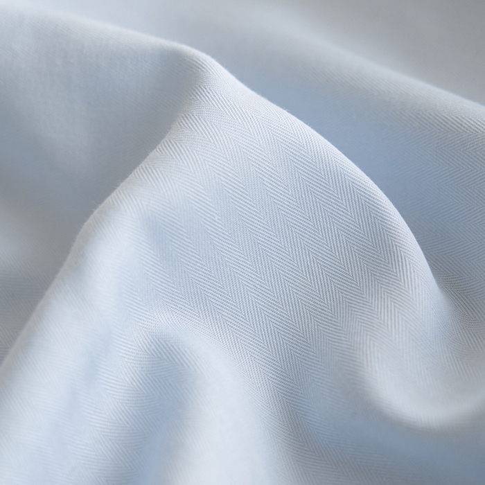 91家纺网 家纺一手货源 找家纺 卡姿家纺 2026春夏全棉人字纹小提花单品-床笠三件套 床笠-浅蓝