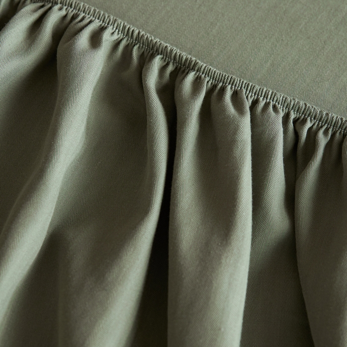 91家纺网 家纺一手货源 找家纺 卡姿家纺 2026春夏全棉人字纹小提花单品-床笠三件套 床笠-韩绿