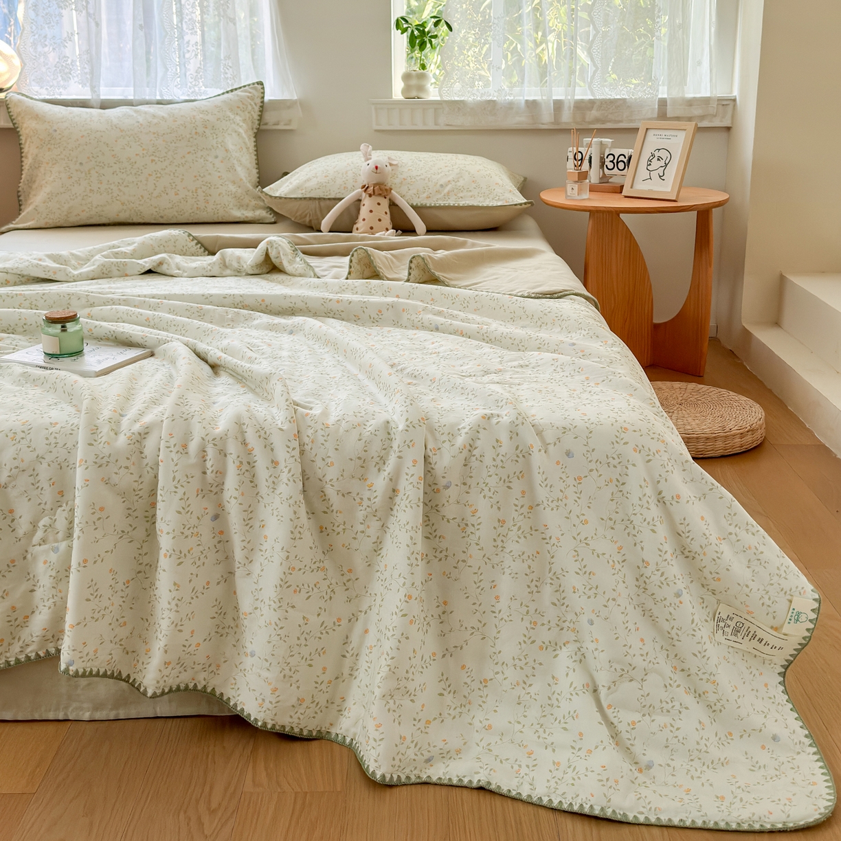 91家纺网 家纺一手货源 找家纺 雯雨家纺 2026新款全棉双层纱新疆棉花夏被空调被被子被芯 风晚