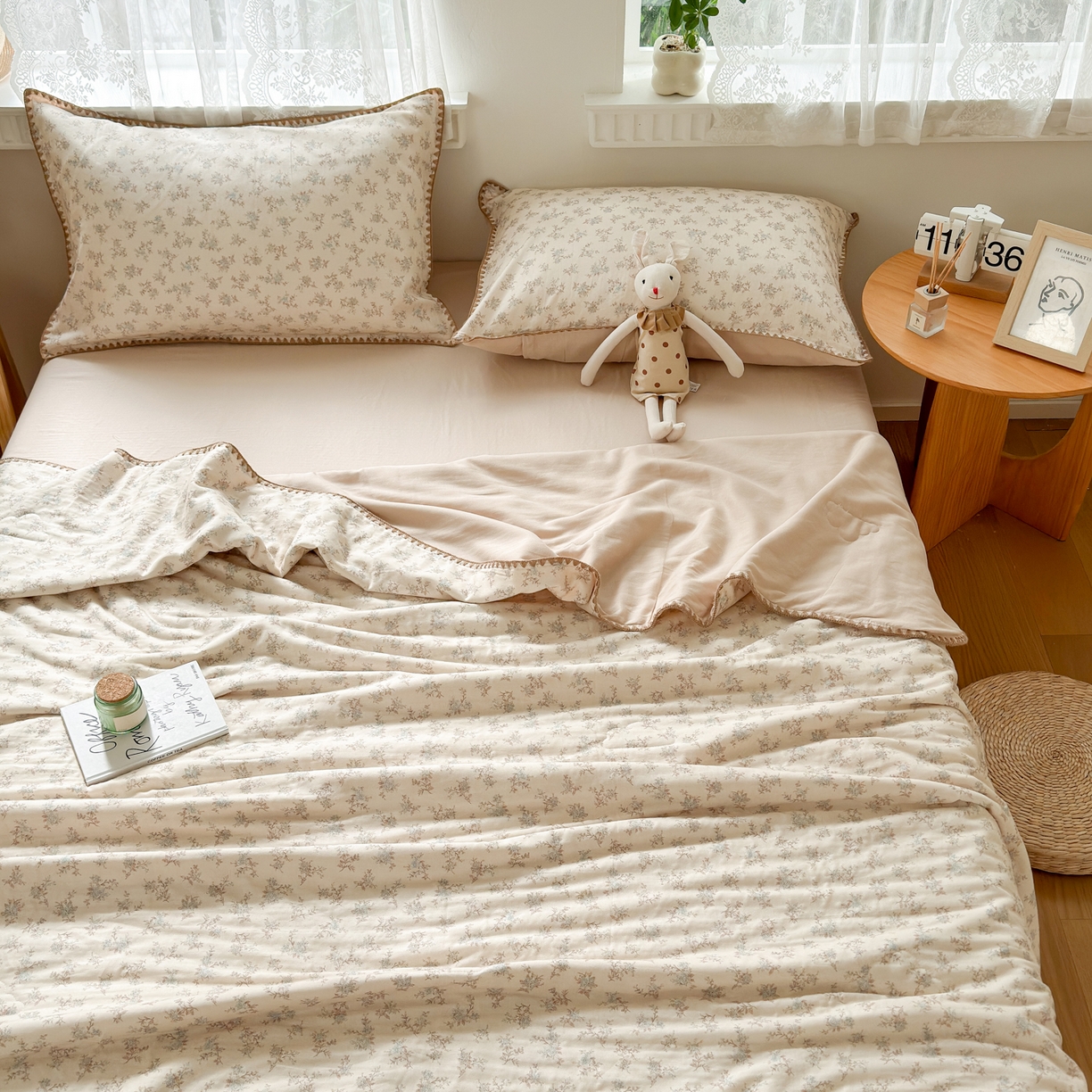 91家纺网 家纺一手货源 找家纺 雯雨家纺 2026新款全棉双层纱新疆棉花夏被空调被被子被芯 落影迷香