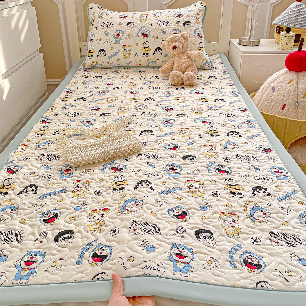 （总）纽缦家纺 2026春夏新款A类水洗棉夹棉学生床垫