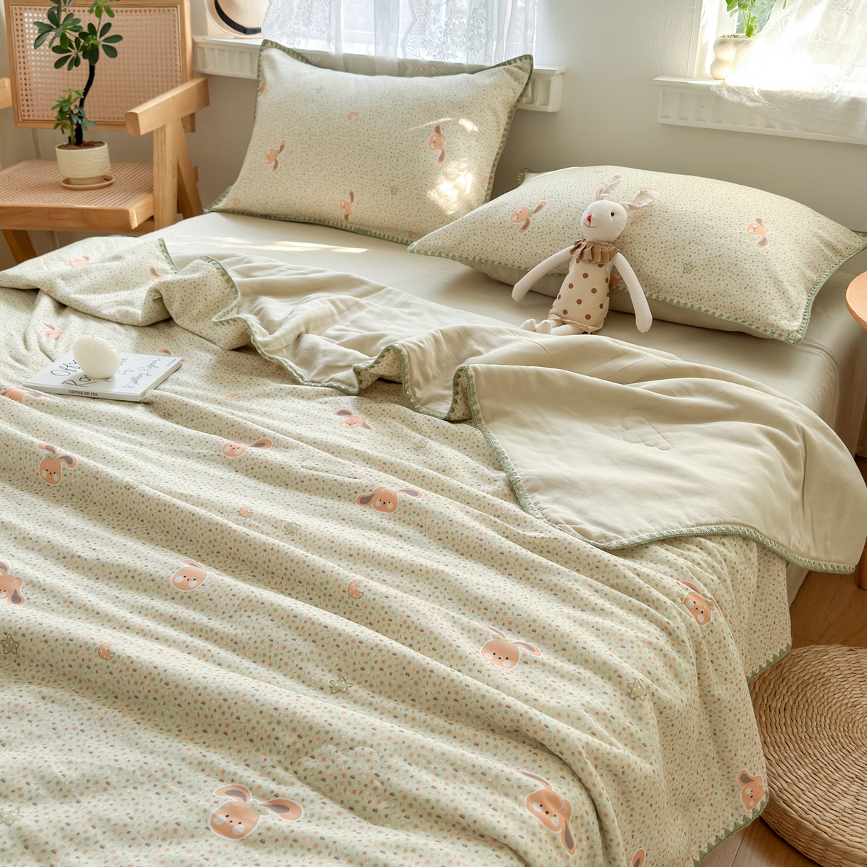 91家纺网 家纺一手货源 找家纺 雯雨家纺 2026新款全棉双层纱新疆棉花夏被空调被被子被芯 梦想小筑