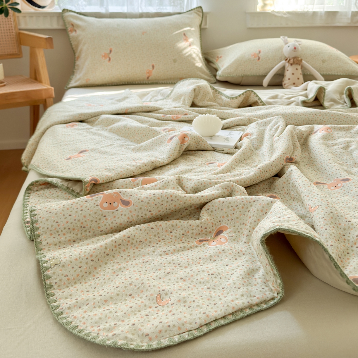 91家纺网 家纺一手货源 找家纺 雯雨家纺 2026新款全棉双层纱新疆棉花夏被空调被被子被芯 梦想小筑