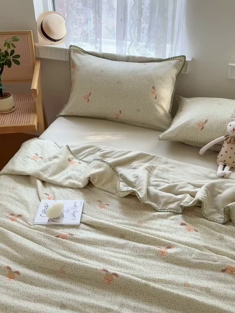 91家纺网 家纺一手货源 找家纺 雯雨家纺 2026新款全棉双层纱新疆棉花夏被空调被被子被芯 梦想小筑